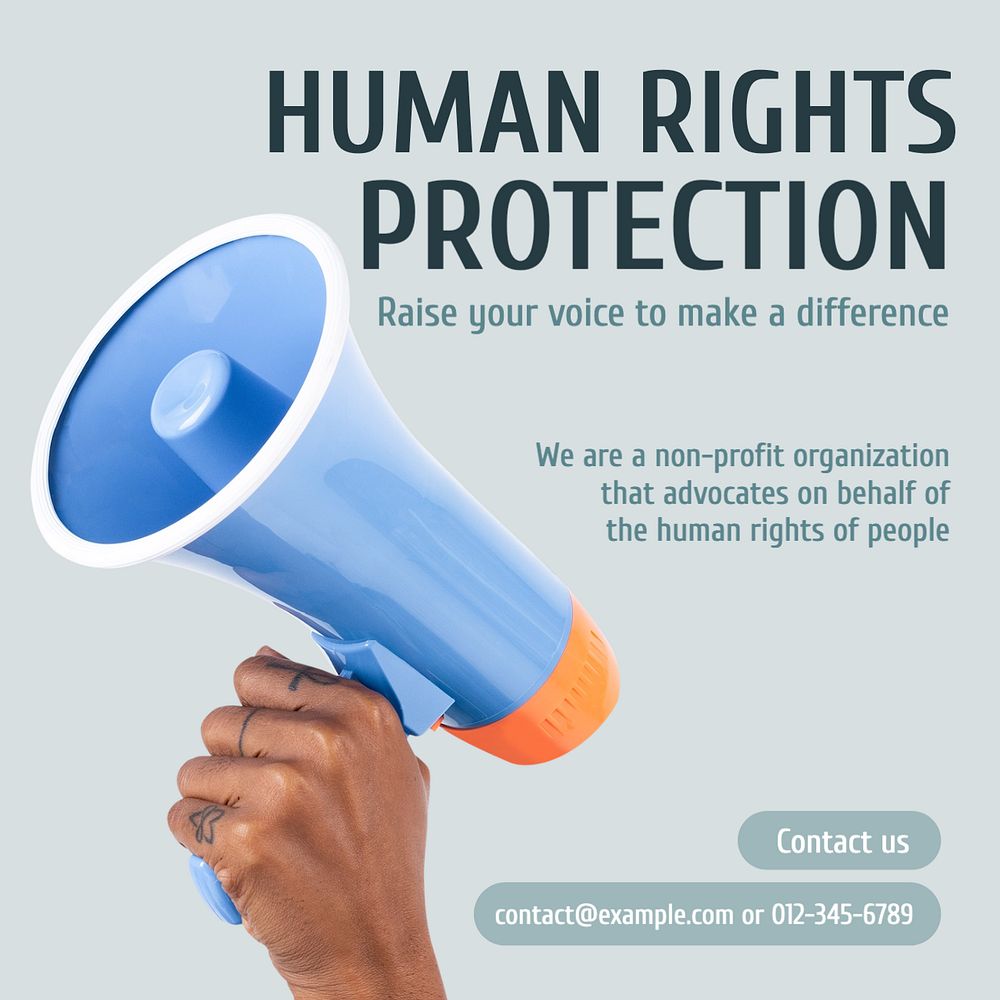 Human rights Instagram post template, editable text