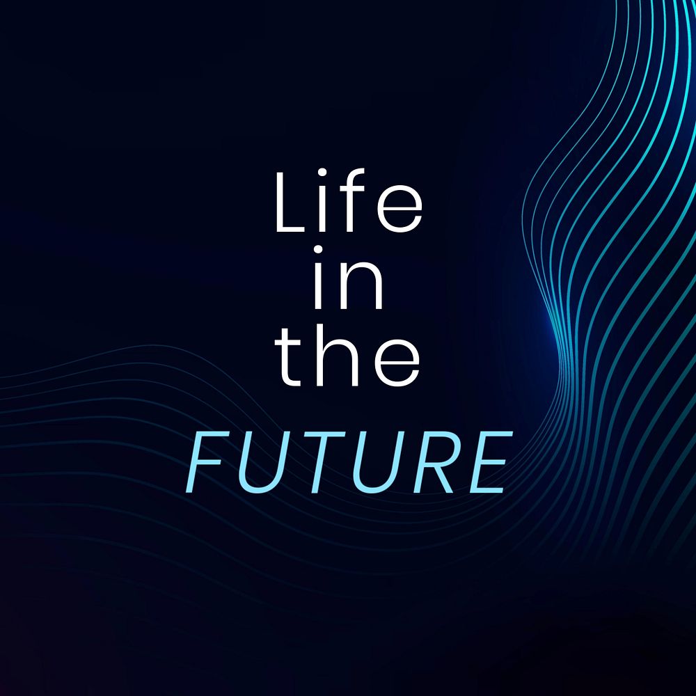 Future life Instagram post template, editable text