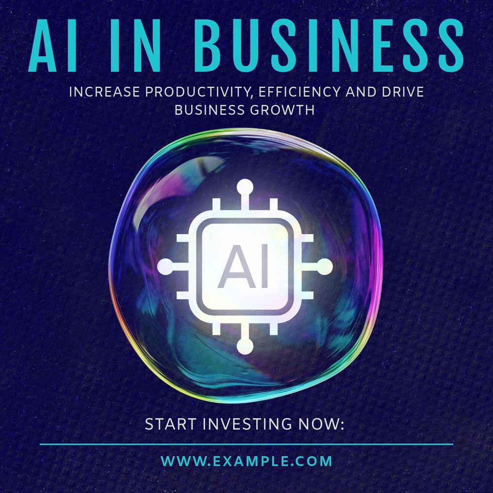 AI in business Instagram post template, editable text