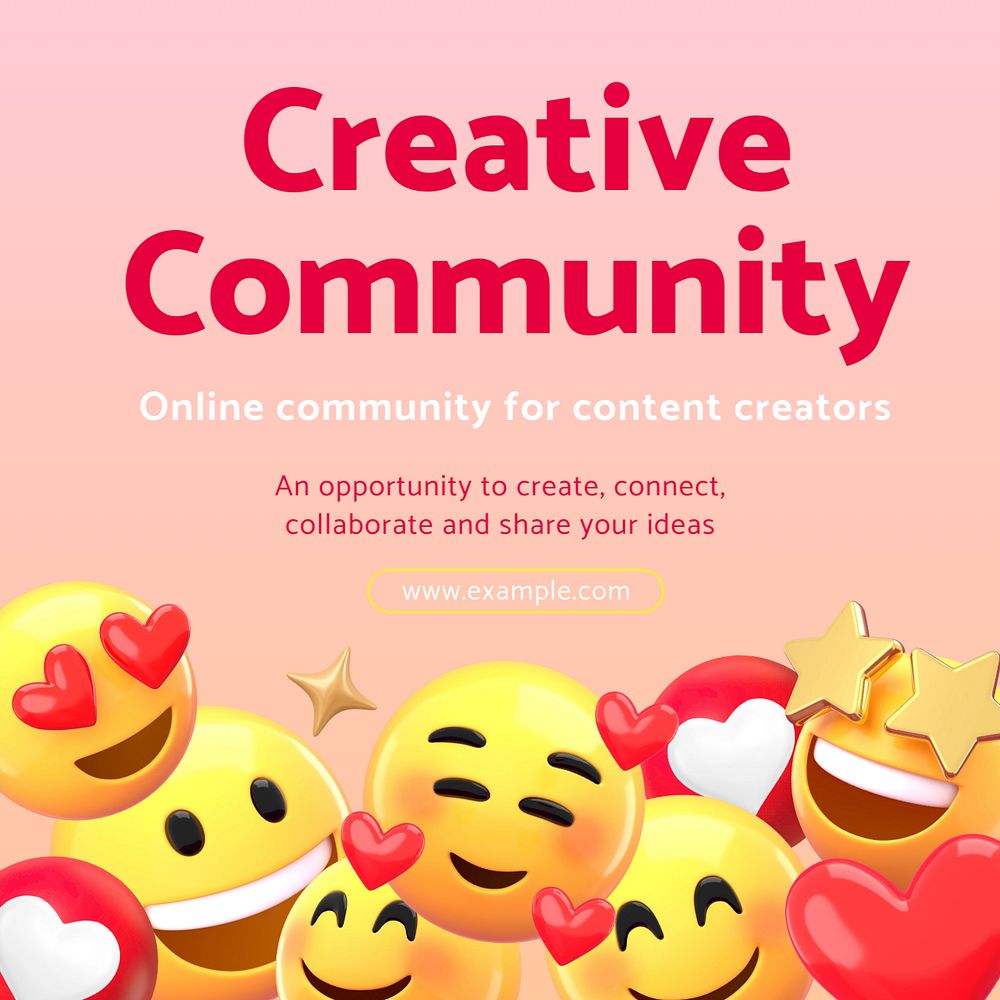 Creative Community Instagram post template, editable text