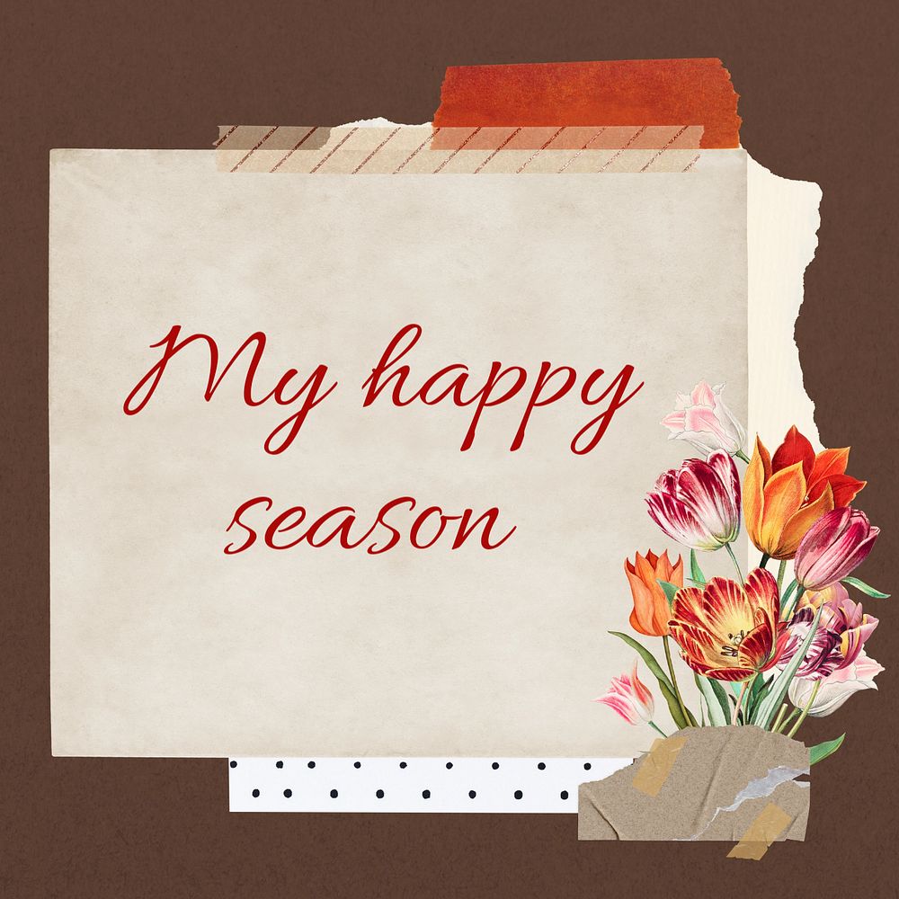 My happy season Instagram post template, editable text