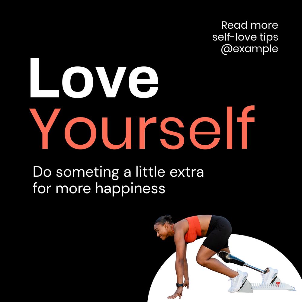 Love yourself Instagram post template, editable text