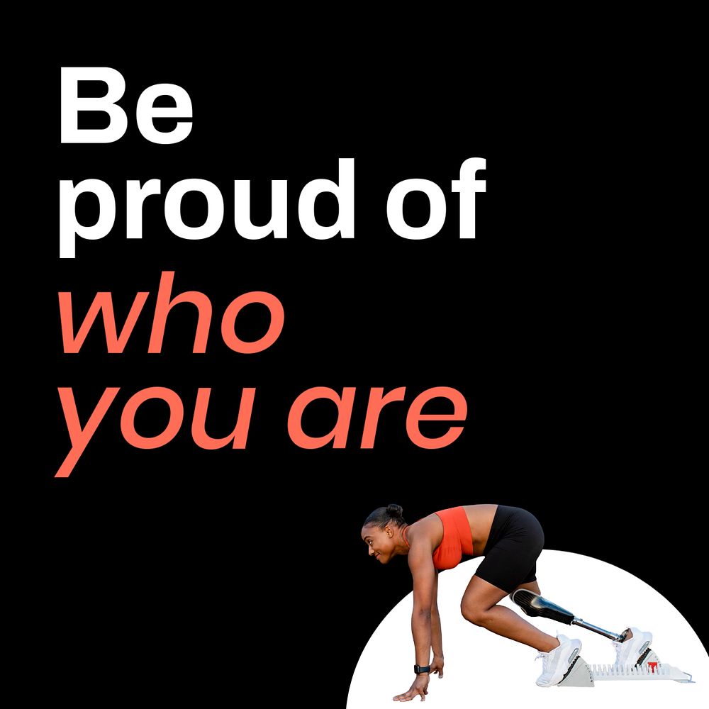 Be proud of who you are Instagram post template, editable text