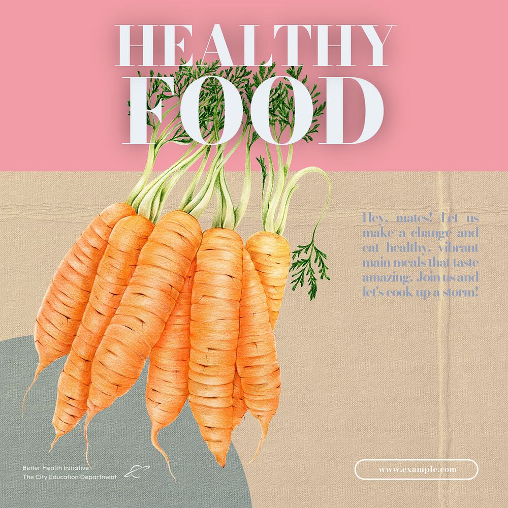 Healthy food Facebook post template, editable design