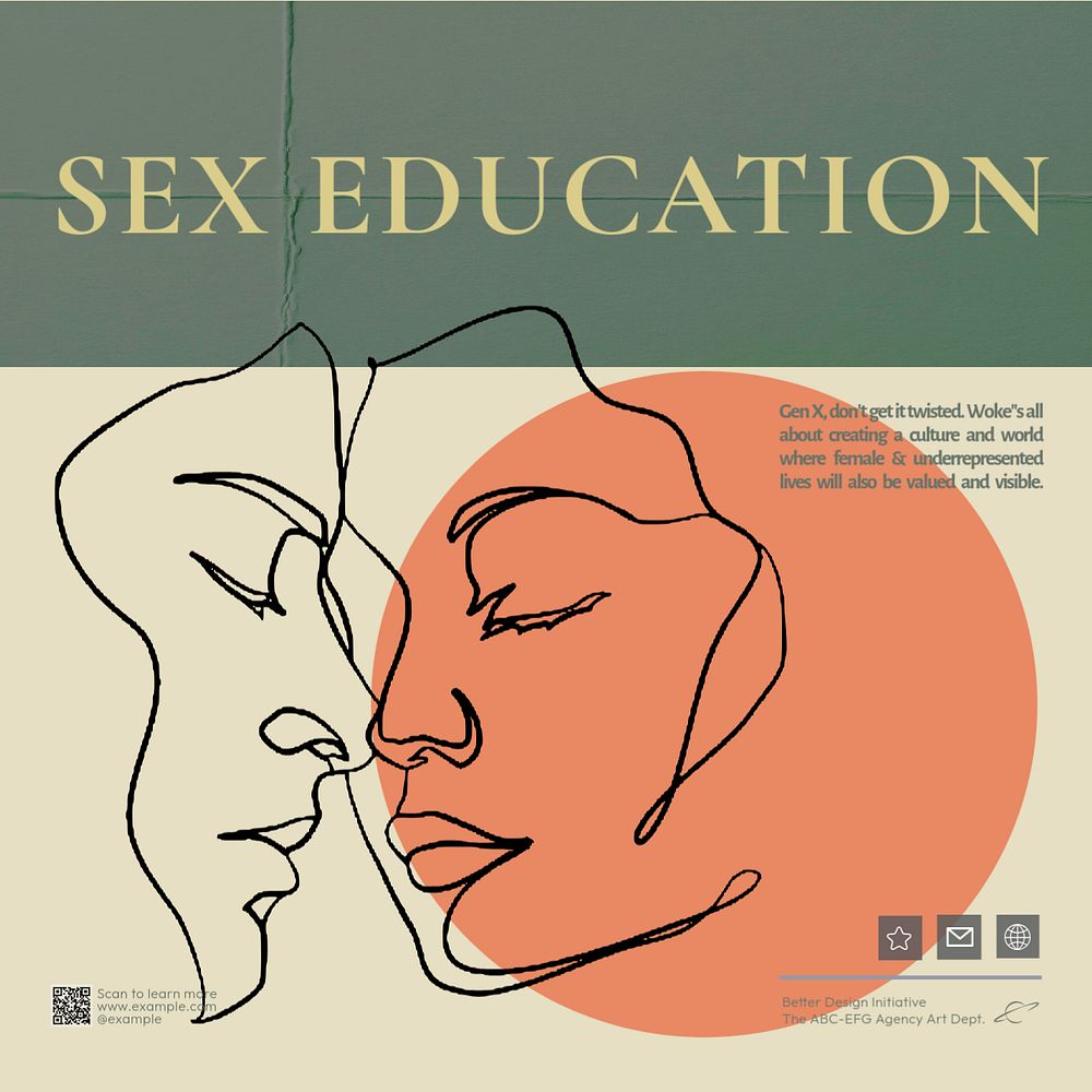 Sex education Facebook post template, editable design