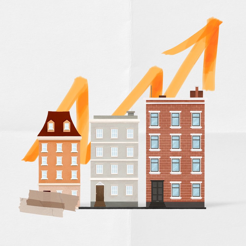 Apartment price increase, real estate remix, editable design