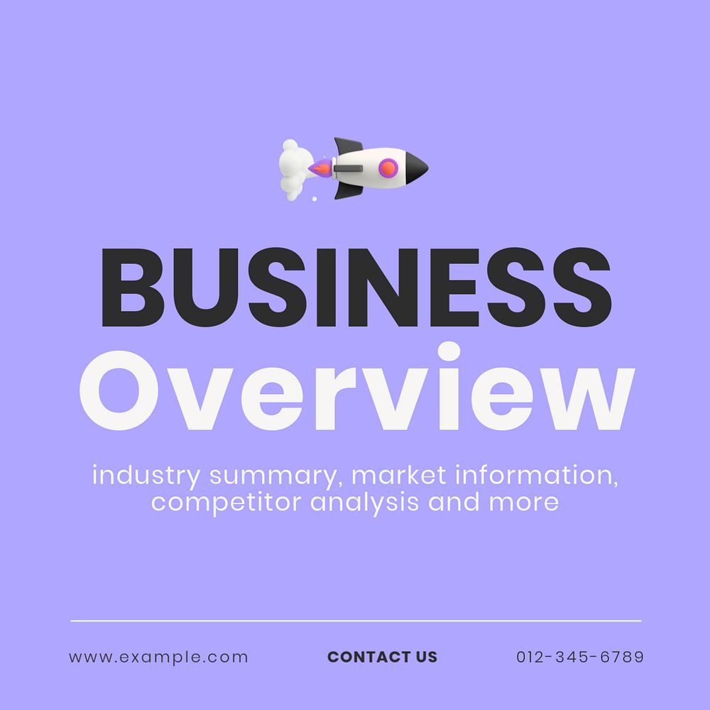 Business overview Instagram post template, editable text