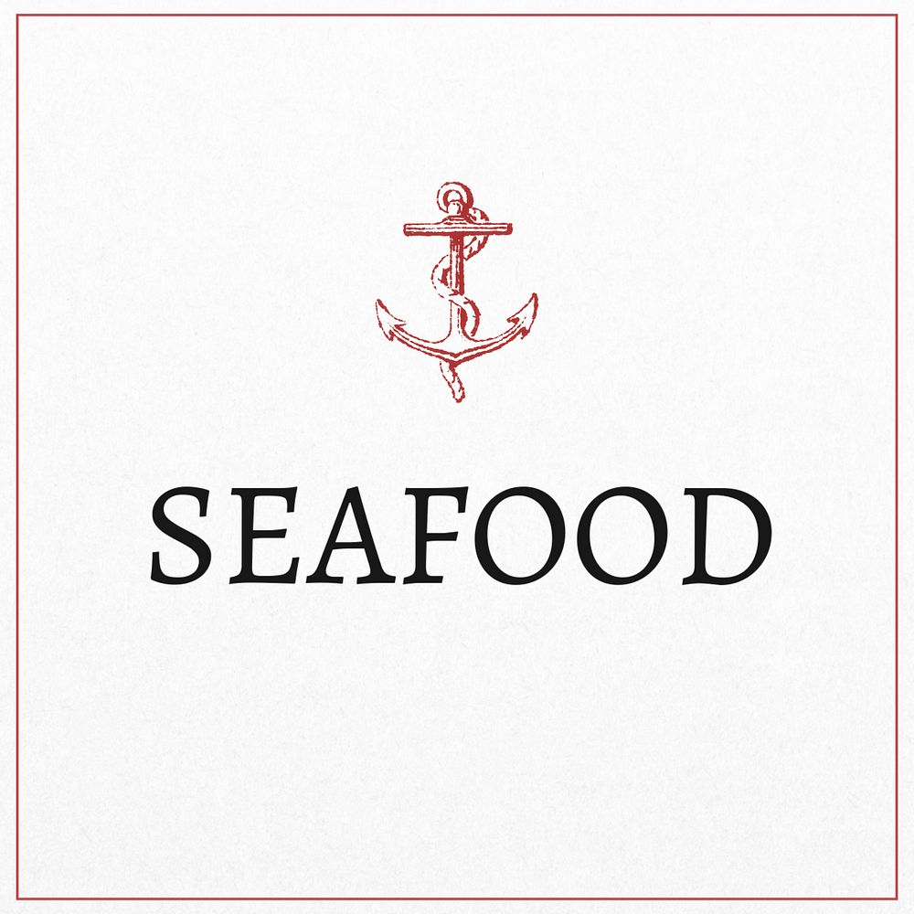 Seafood Instagram post template, editable text