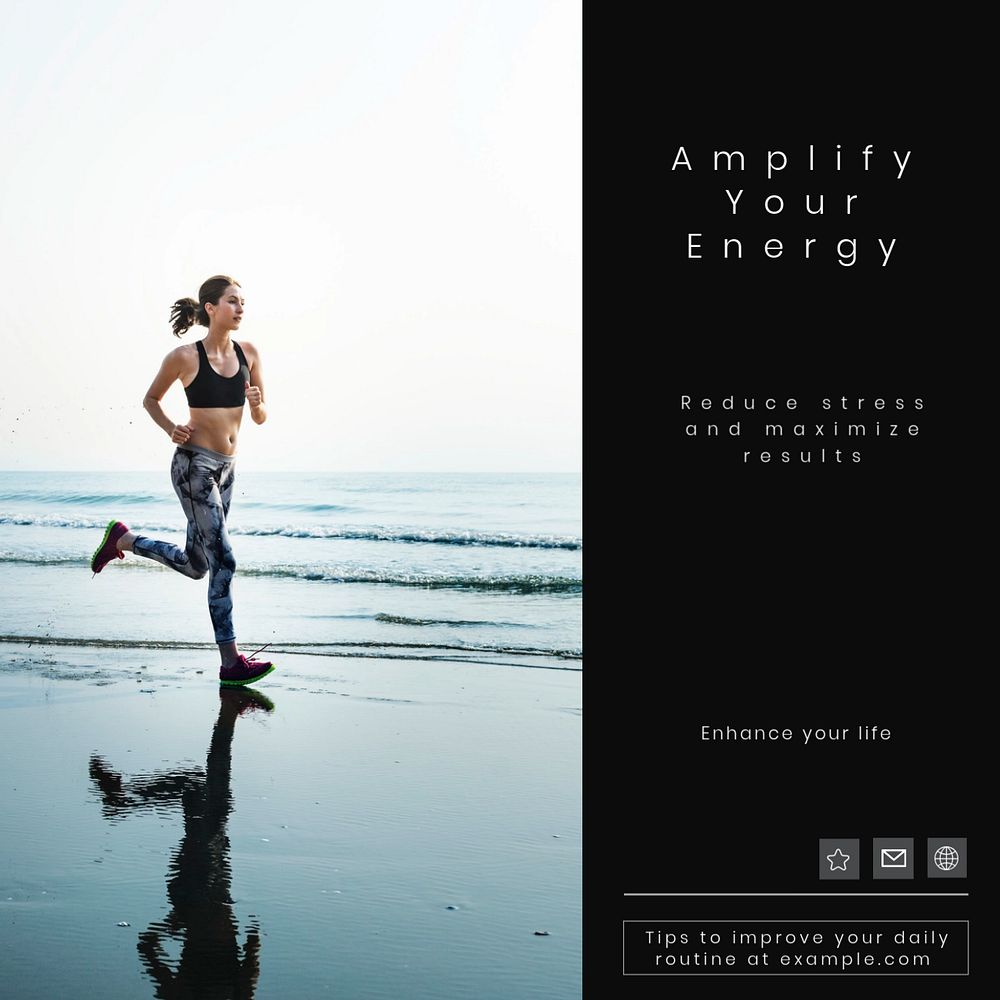 Amplify your energy Instagram post template, editable text