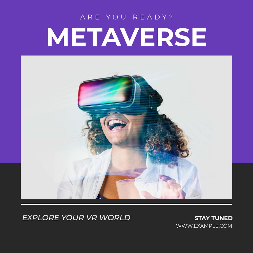 Metaverse Instagram post template, editable text