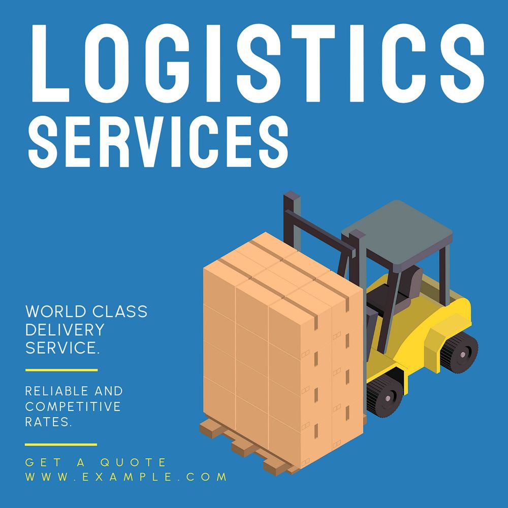 Logistic services Instagram post template, editable text