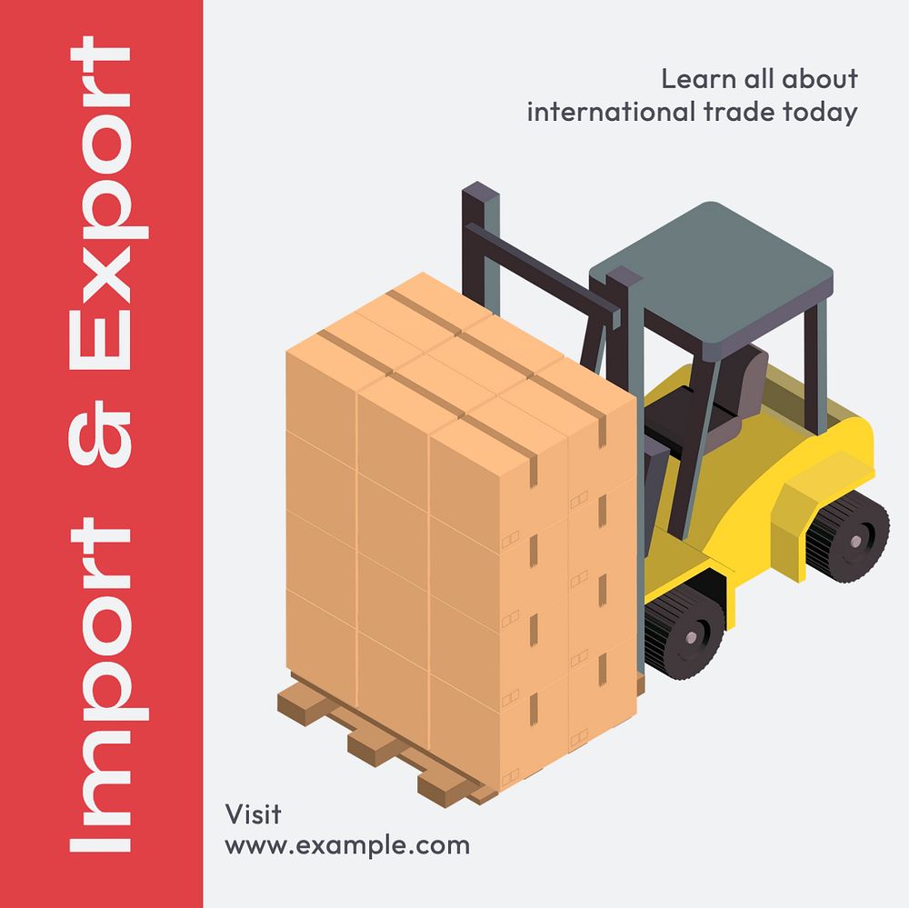 Import & export trade Instagram post template, editable text