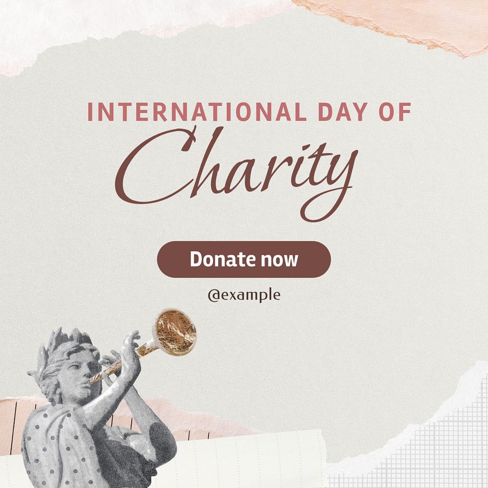 International day of charity Instagram post template, editable text