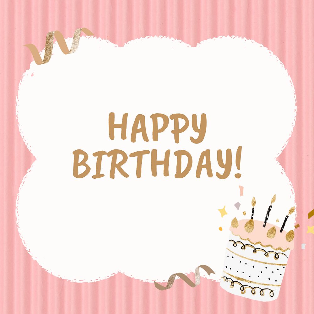 Happy birthday Instagram post template, editable text