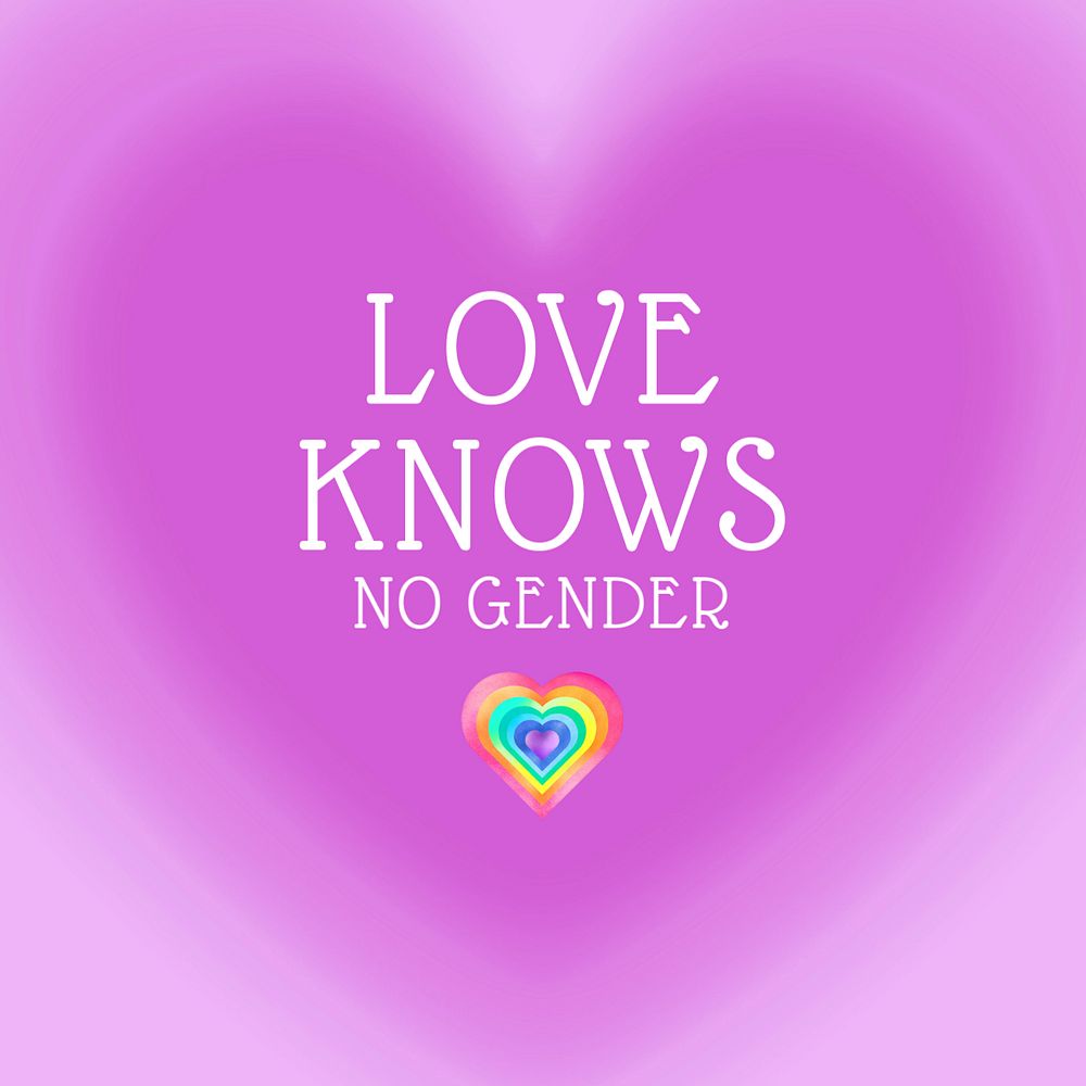 Love knows no gender Instagram post template, editable text