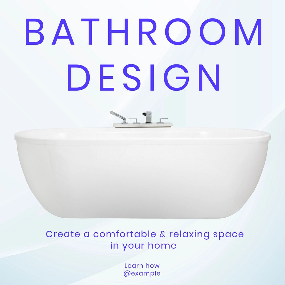 Bathroom design Instagram post template, editable text