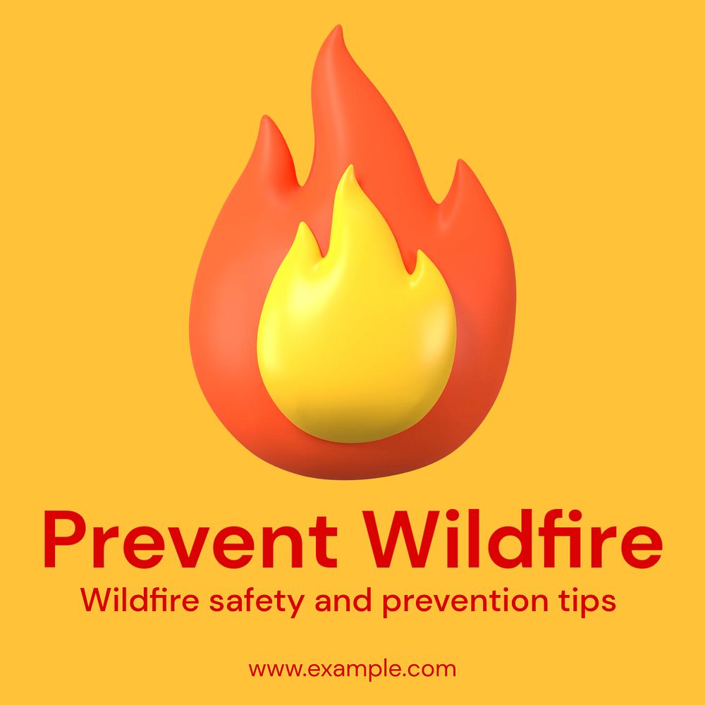 Prevent wildfire Instagram post template, editable text