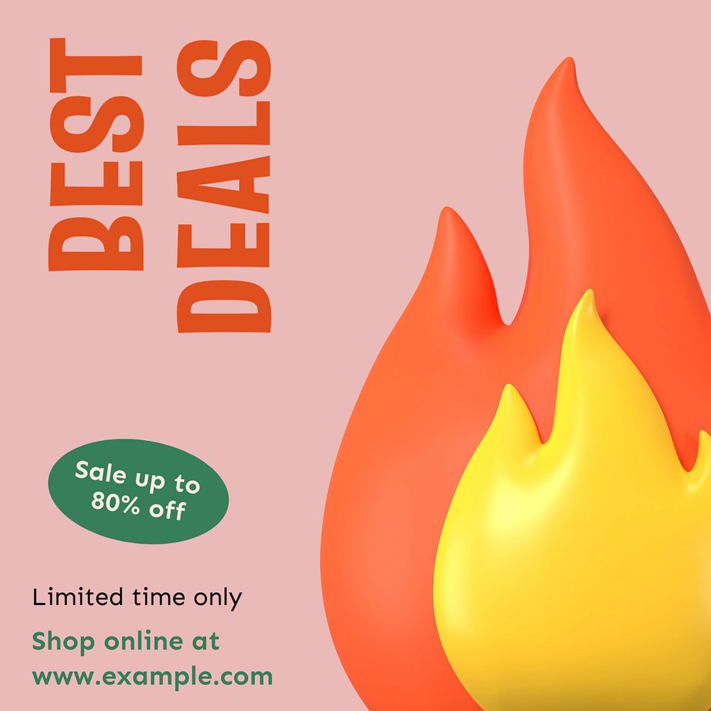 Best deals Instagram post template, editable text