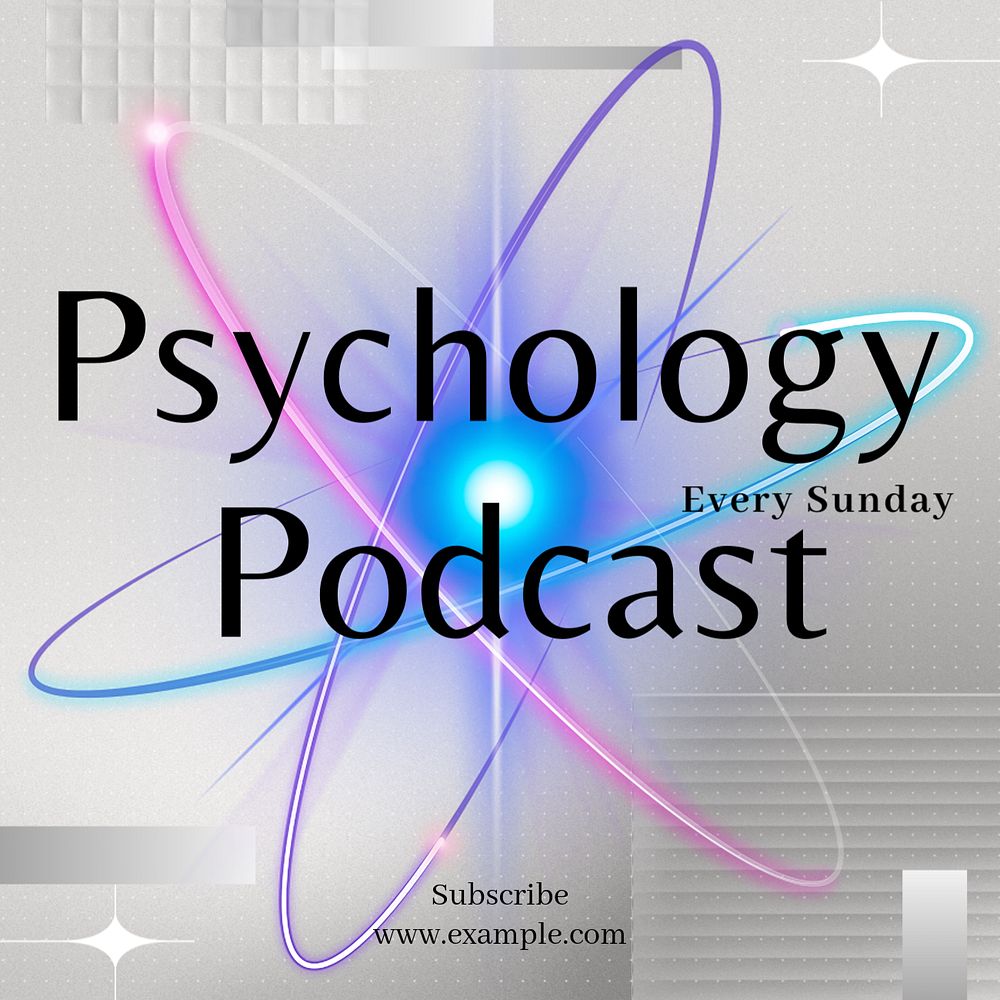 Psychology podcast Instagram post template, editable text