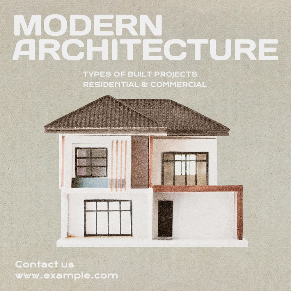 Modern architecture Instagram post template, editable text