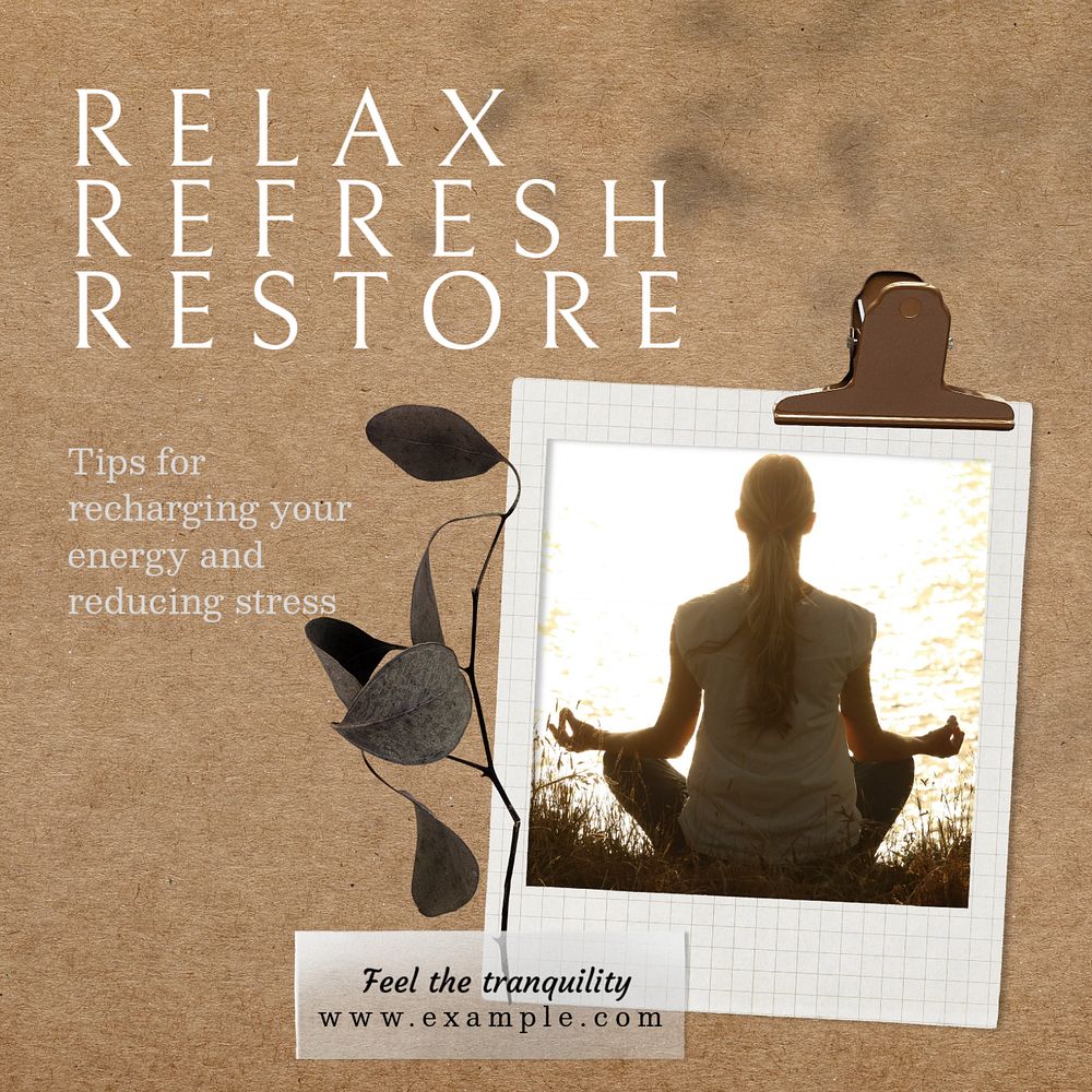 Relax Instagram post template, editable text