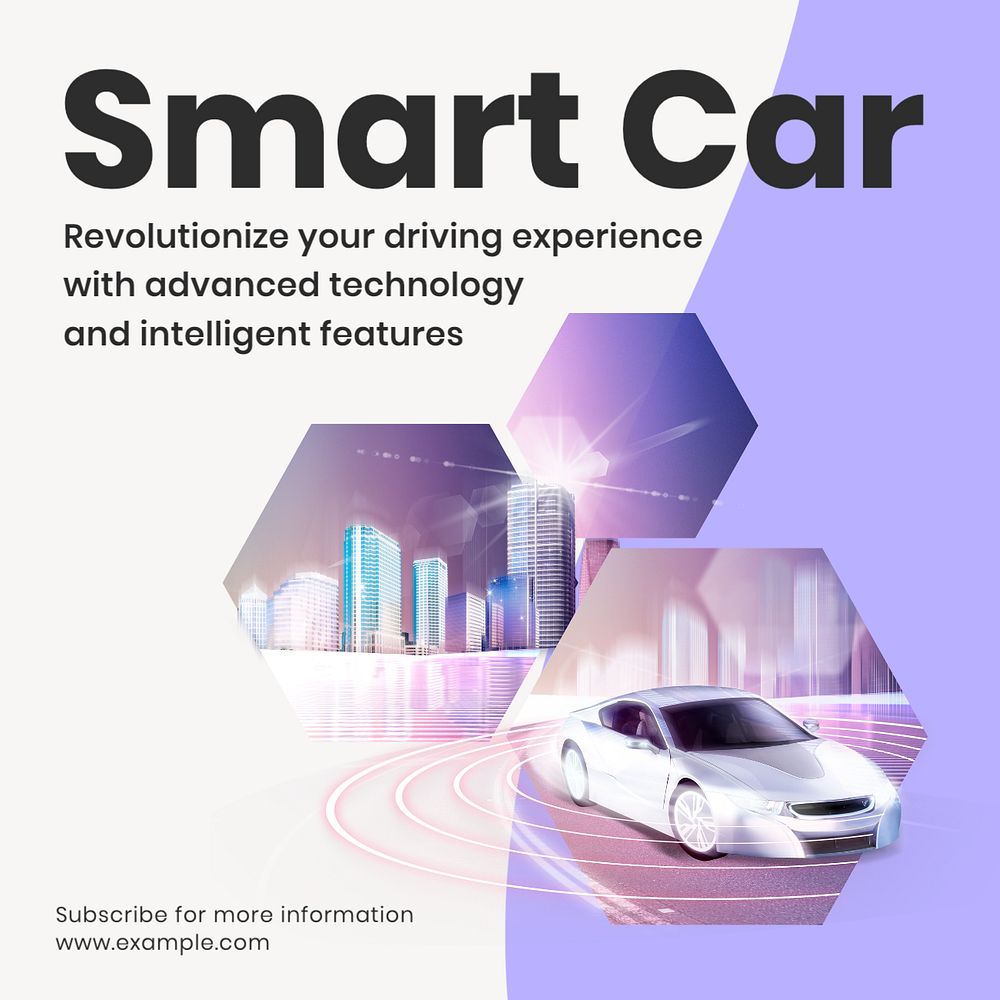 Smart car Instagram post template, editable text