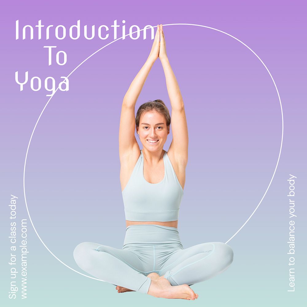 Yoga class Instagram post template, editable text