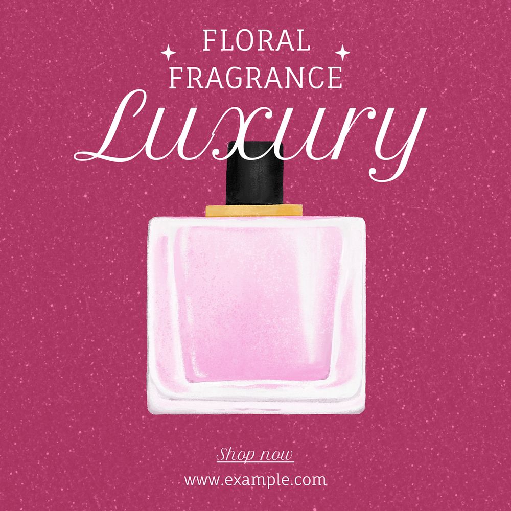 Floral perfume Instagram post template, editable text