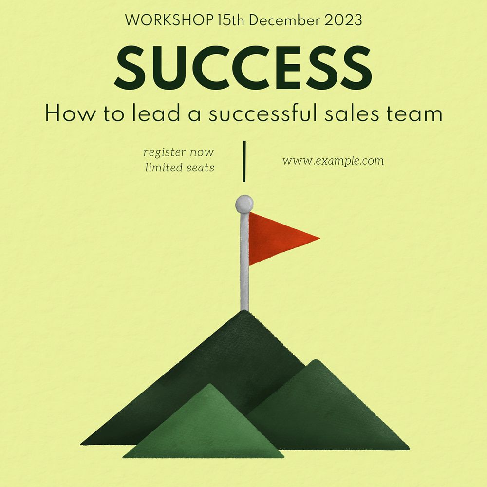 Team success workshop Instagram post template, editable text