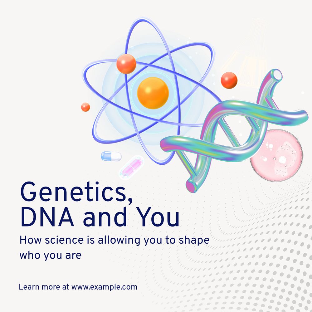 DNA test Instagram post template, editable text