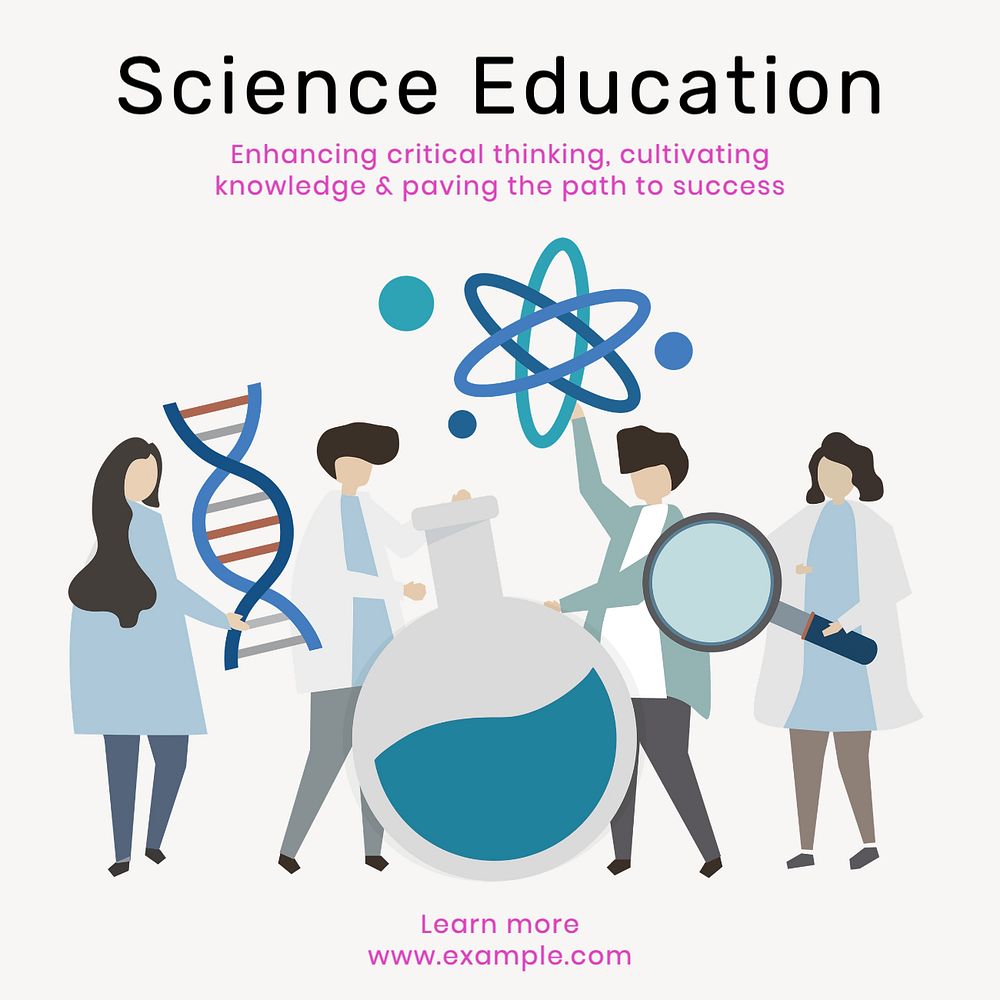 Science education Instagram post template, editable text