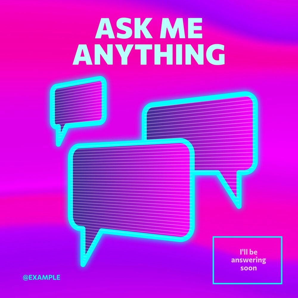 Ask me Instagram post template, editable text