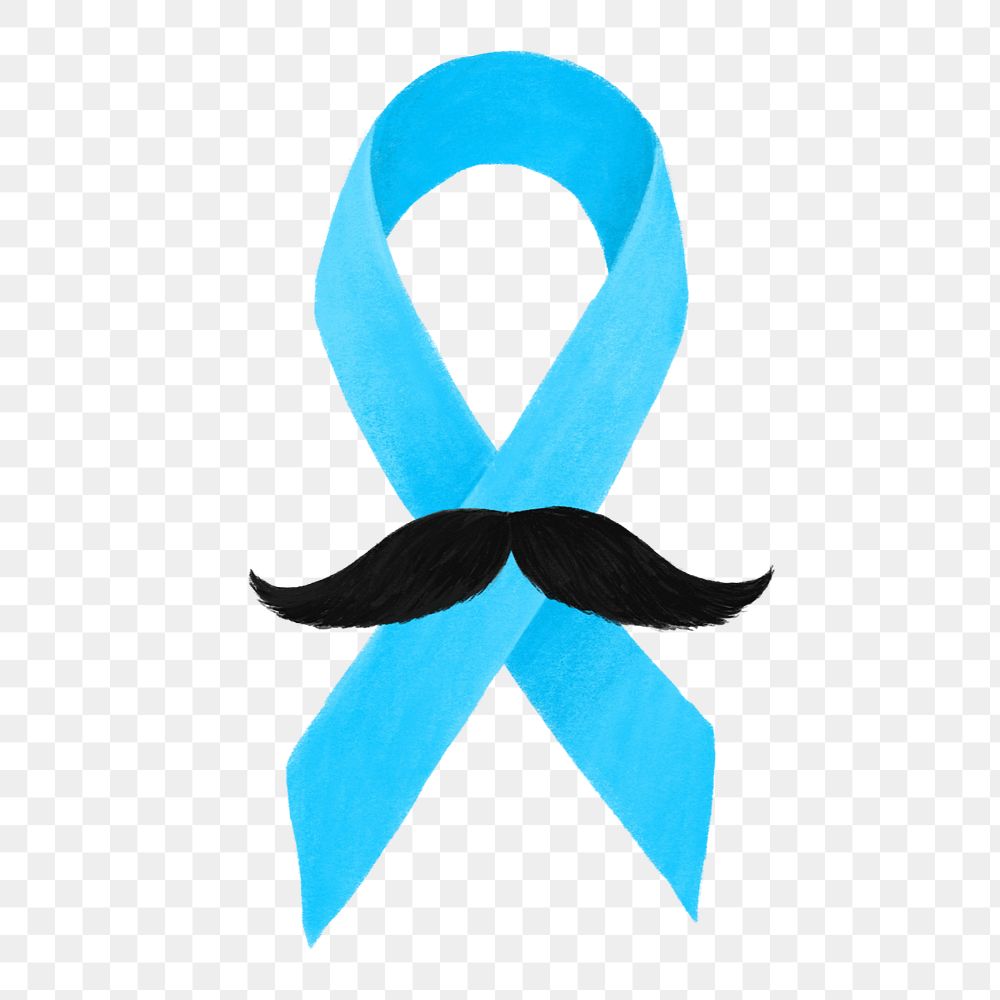 Blue ribbon png, cancer awareness illustration, editable design