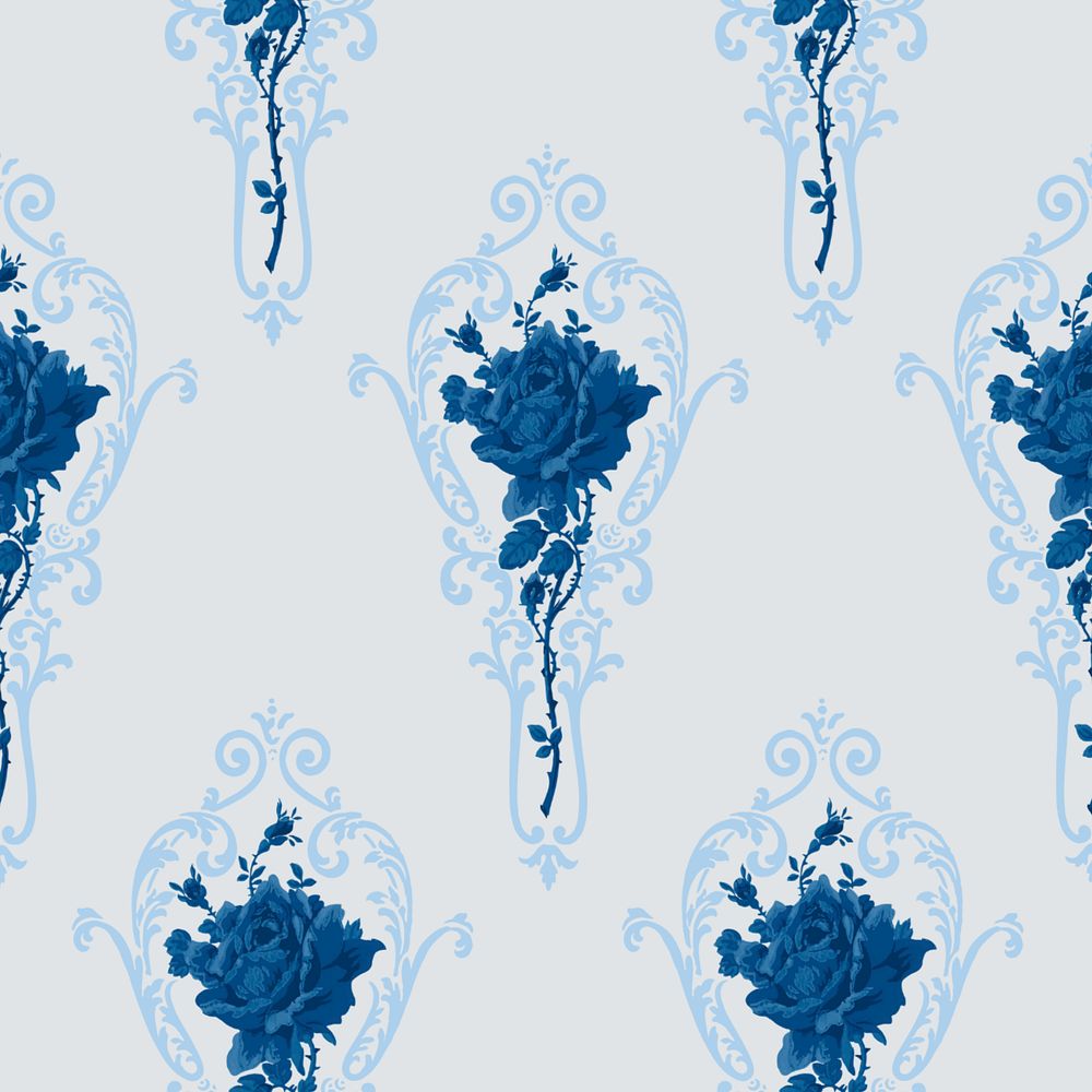 Decorative rose pattern, white background