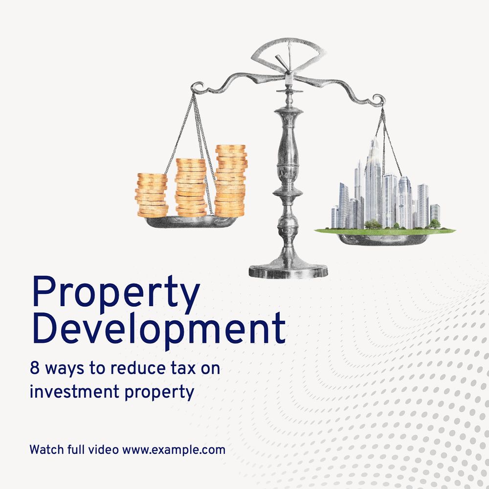 Property development Instagram post template, editable text