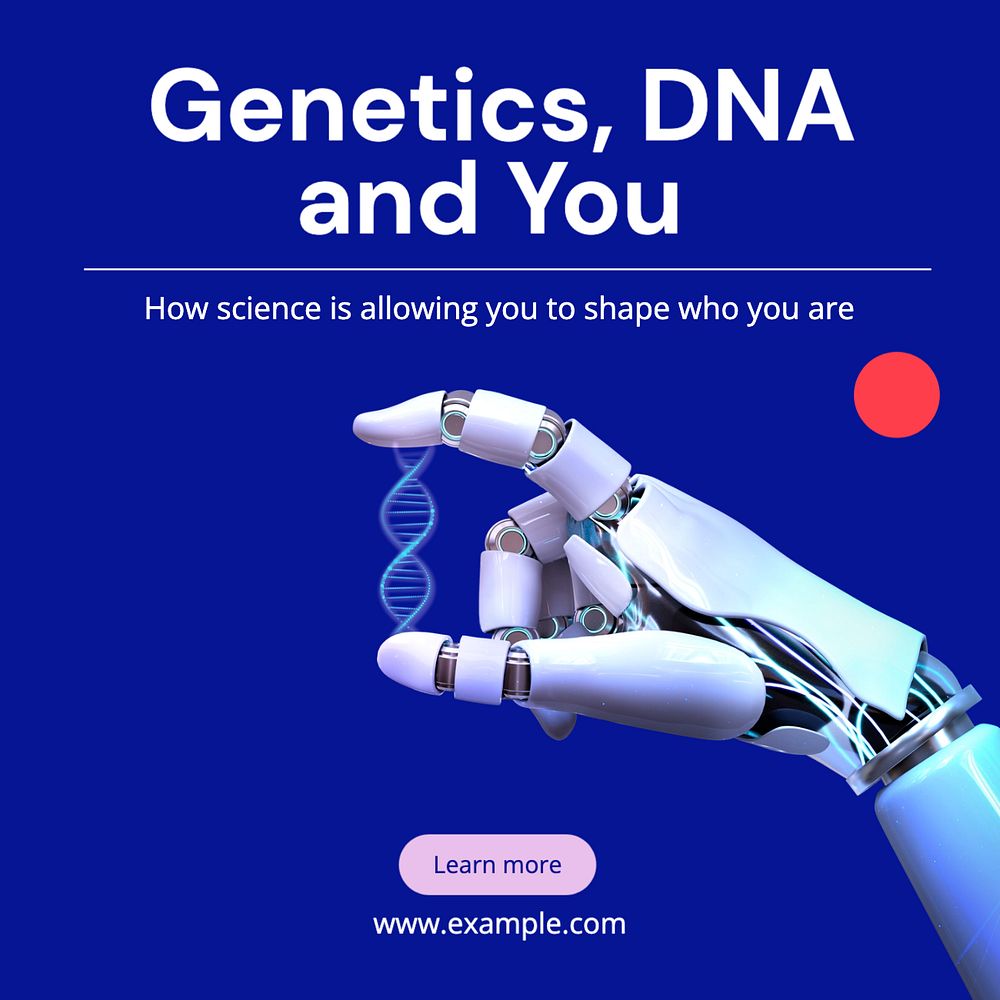 DNA test Instagram post template, editable text