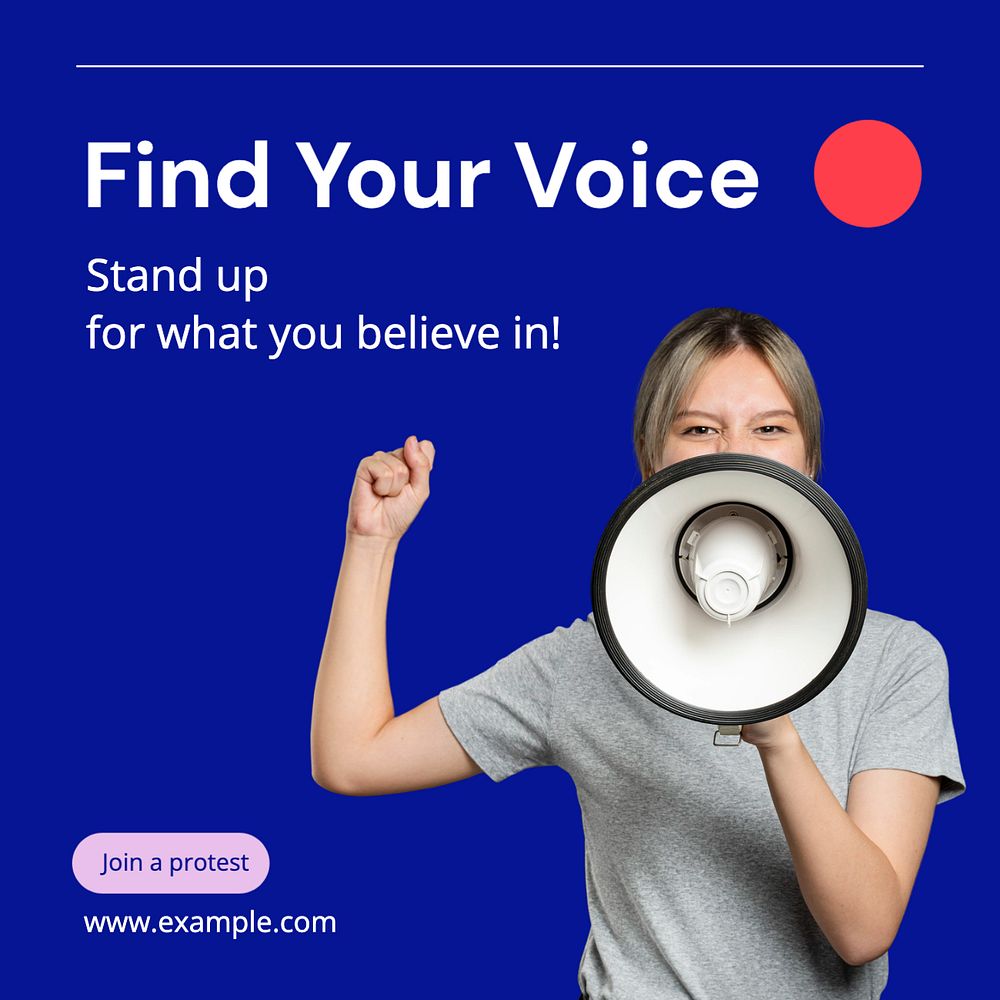 Find your voice Instagram post template, editable text