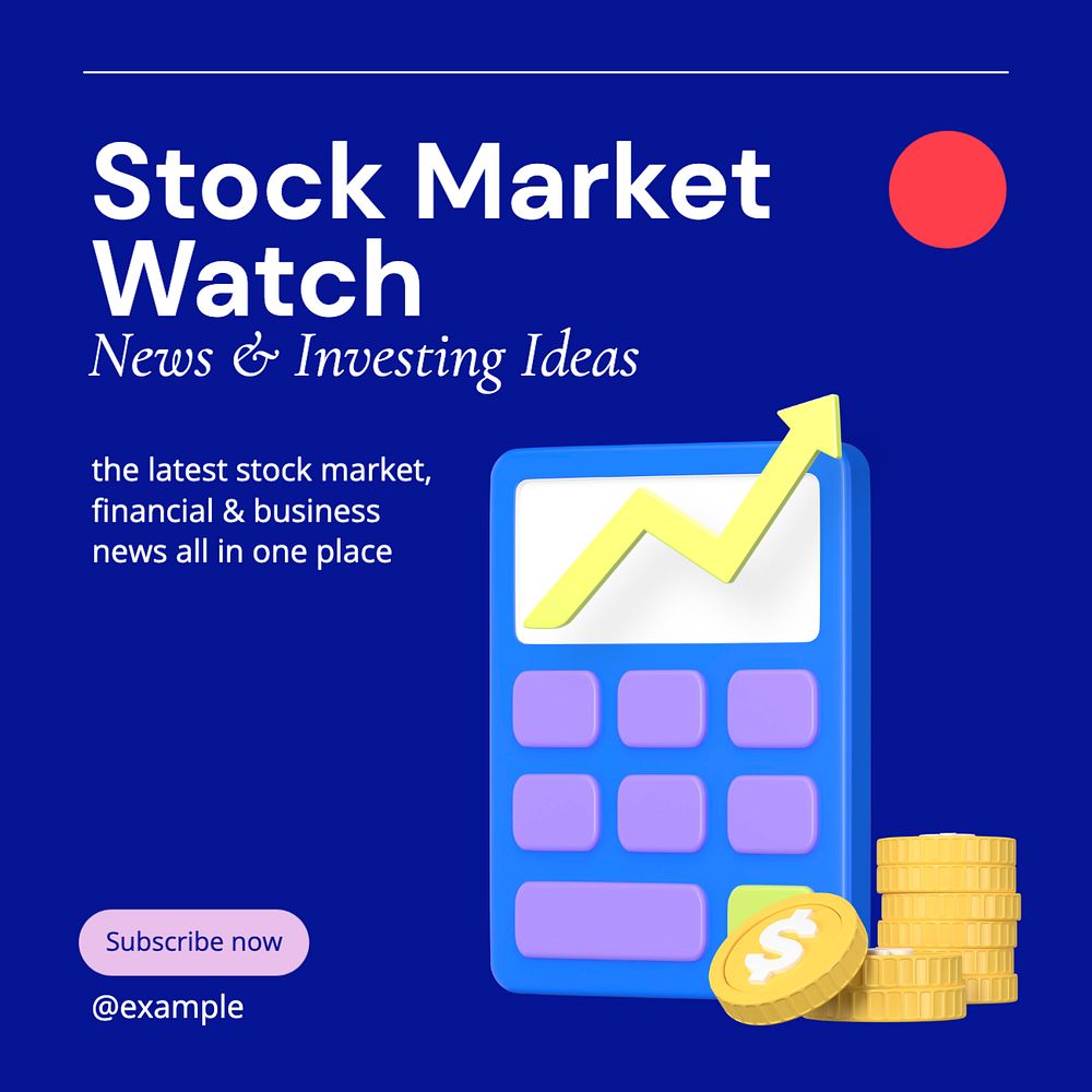 Stock Market Watch Instagram post template, editable text