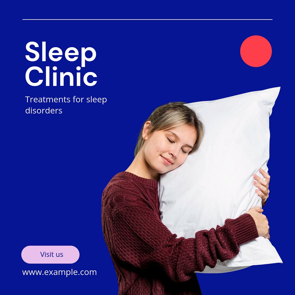 Sleep clinic Instagram post template, editable text