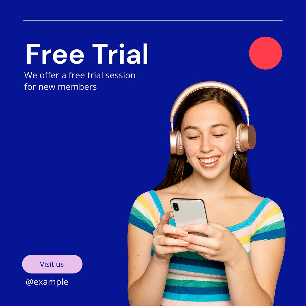 Free trial Instagram post template, editable text