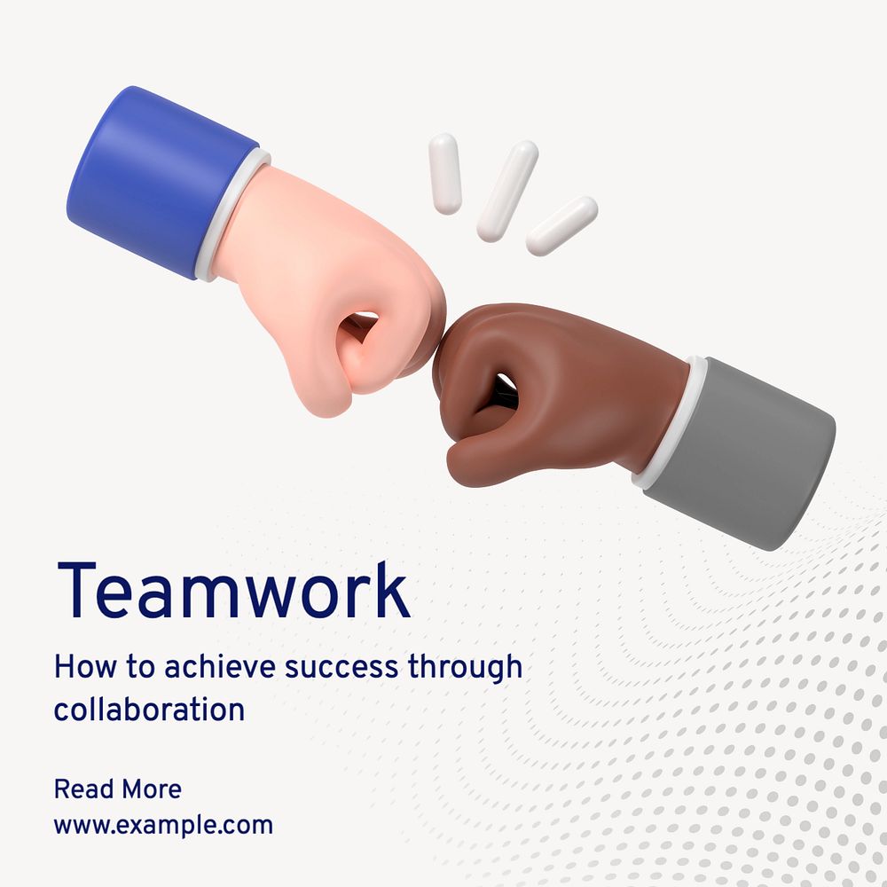 Teamwork Instagram post template, editable text