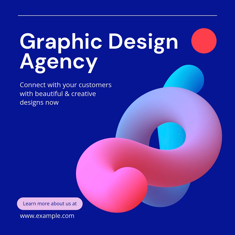 Graphic design agency Instagram post template, editable text