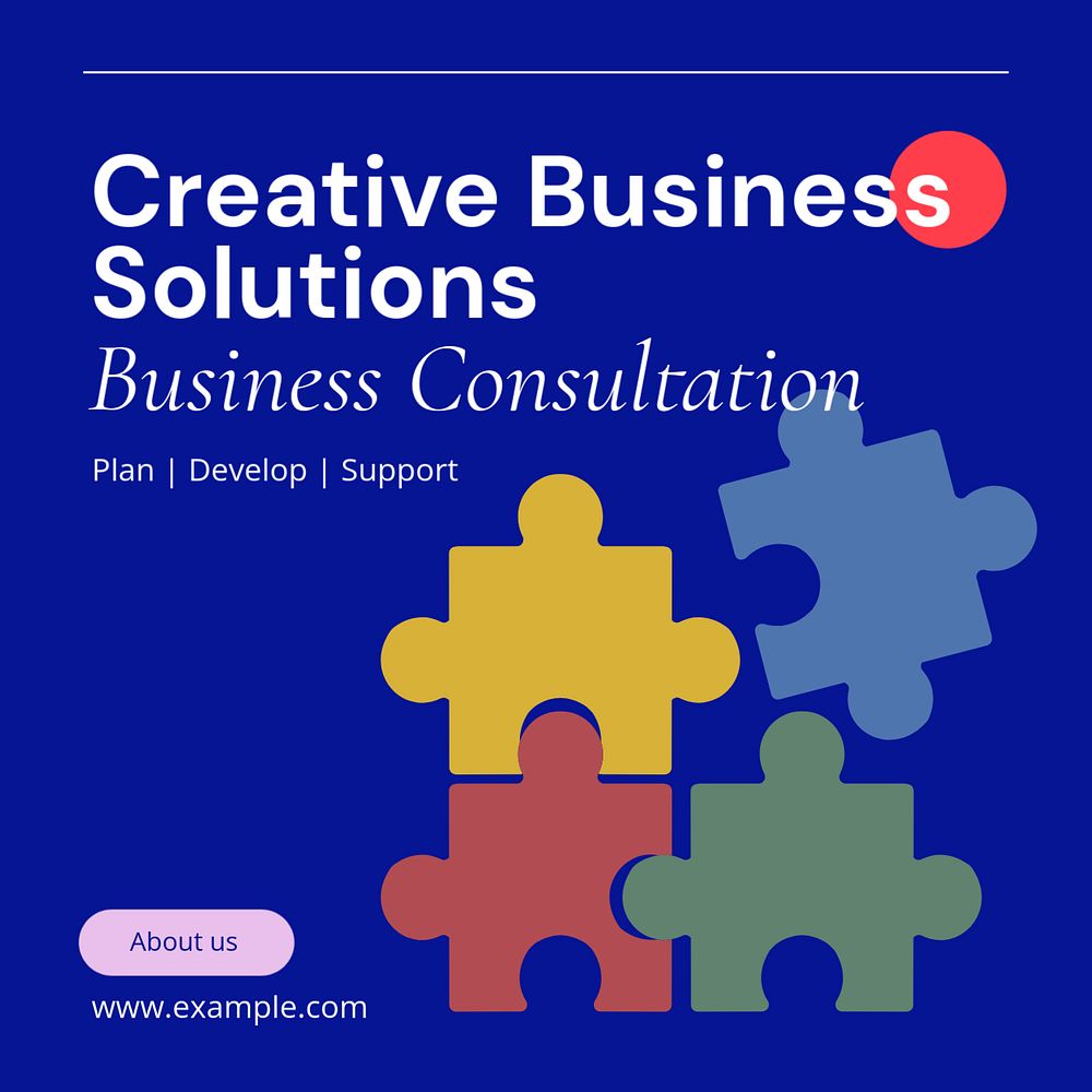 Creative business solutions Instagram post template, editable text