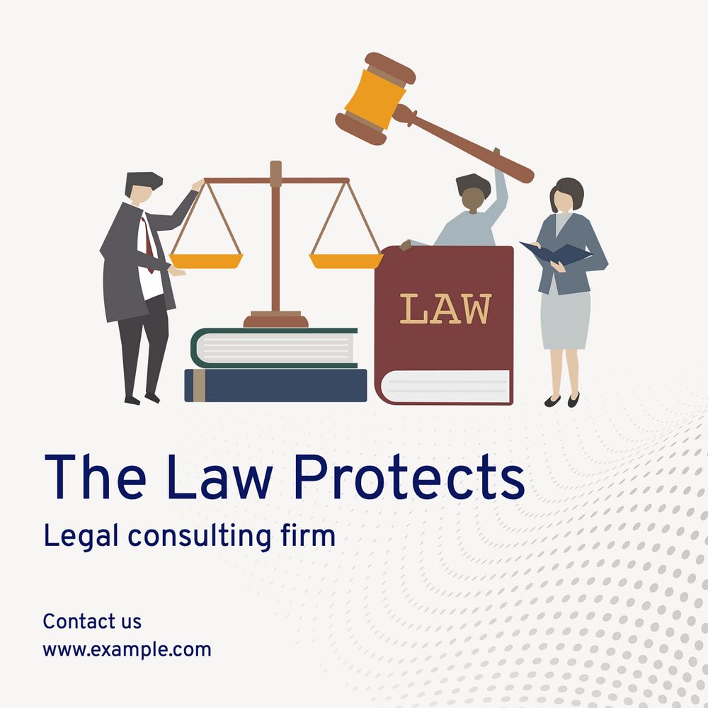 Law firm Instagram post template, editable text