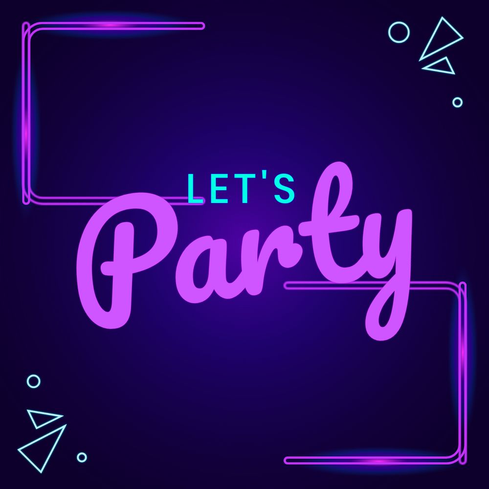 Let's party Instagram post template, editable text