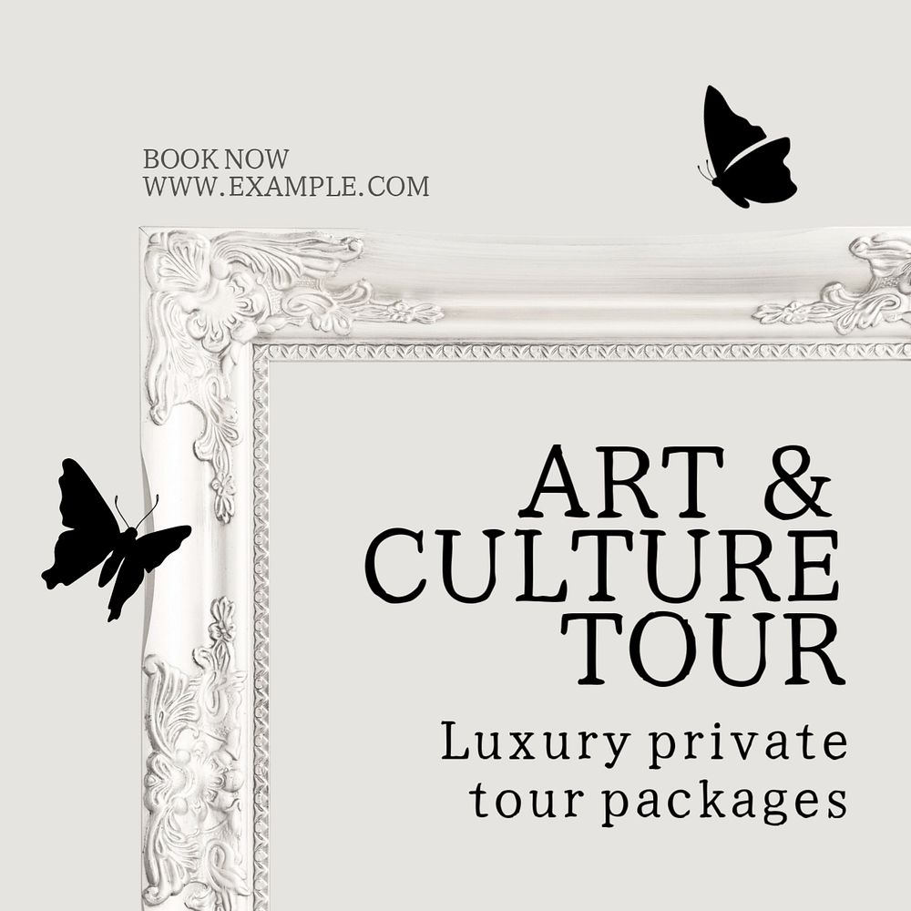 Art & culture tour Instagram post template, editable text