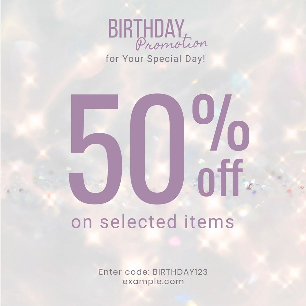 Birthday promotion Instagram post template, editable text