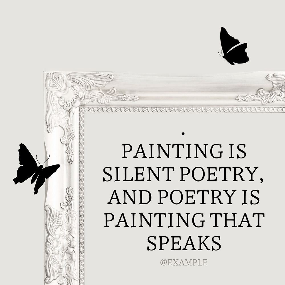 Painting is silent poetry Instagram post template, editable text