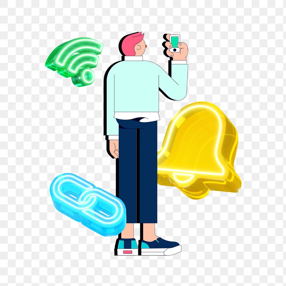 Man online social media png, transparent background