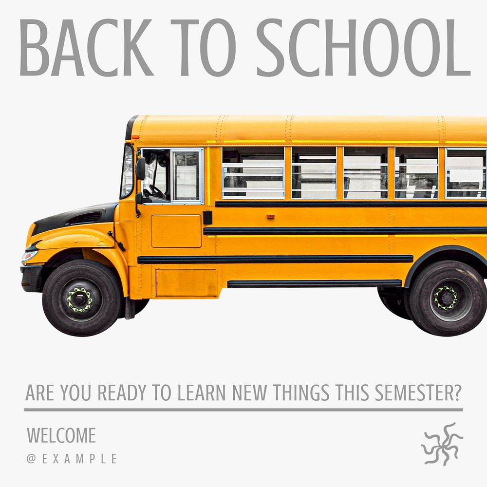 Back to school Instagram post template, editable text